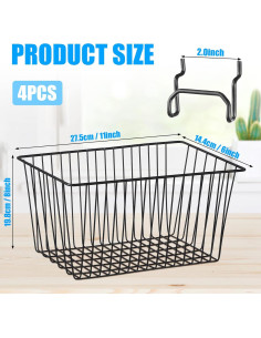 Cestas de Almacenamiento para Tablero Perforado Sieral - 4 Piezas 2