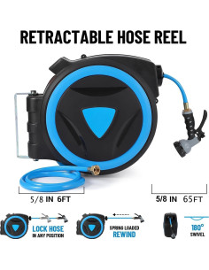 Carrete de Manguera de Jardín Retráctil EscoSunshine 19.81m 2