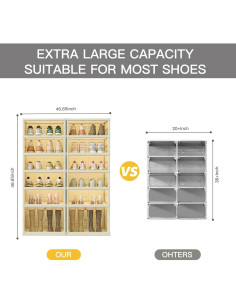 Organizador de Zapatos Plegable Dimmeda 6 Niveles 24 Pares 2