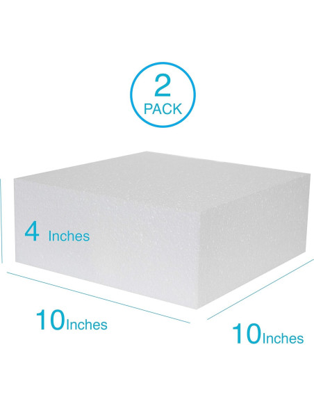 Bloques de Espuma Dura Silverlake - Paquete de 2 (25.4x25.4x10.16 cm)