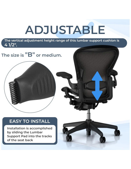 Almohadilla Soporte Lumbar HECASA para Silla Herman Miller Aeron B