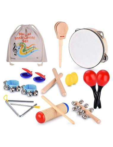 Conjunto de Instrumentos Musicales Boxiki Kids 16 PCS - Percusión Educativa para Niños 3+ Años