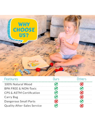 Conjunto de Instrumentos Musicales Boxiki Kids 16 PCS - Percusión Educativa para Niños 3+ Años