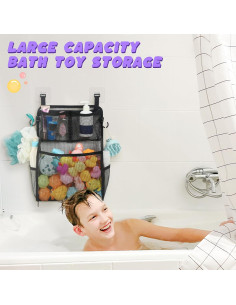 Organizador de Juguetes de Baño Goowin Negro 3 Compartimentos 2