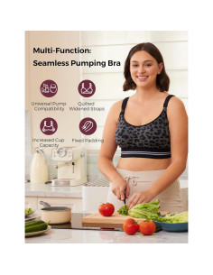 Sujetador de Extracción Manos Libres Momcozy Leopardo Negro 2