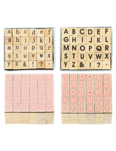Set de Sellos de Letras PATIKIL - 60 Piezas de Madera