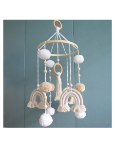 Móvil de Bebé Boho Arcoíris Goukurlsma 50.8 cm Algodón