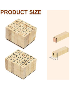 Set de Sellos de Letras PATIKIL - 60 Piezas de Madera 2