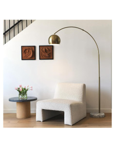 Lámpara de Pie Brightech Olivia Arco 193 cm Latón/Oro LED