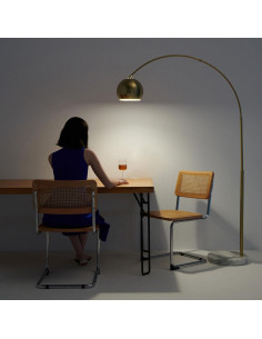 Lámpara de Pie Brightech Olivia Arco 193 cm Latón/Oro LED 2