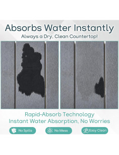 Alfombrilla de Secado de Piedra Diatomácea House of Vesta 60x39 cm Gris 2