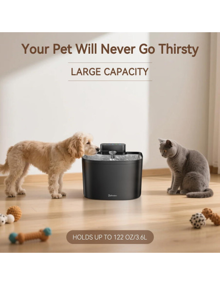 Fuente de Agua Inalámbrica para Gatos Bellkaspet M1 3.6L