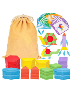 Bloques de Patrón de Madera LOVESTOWN 209 Piezas Educativos