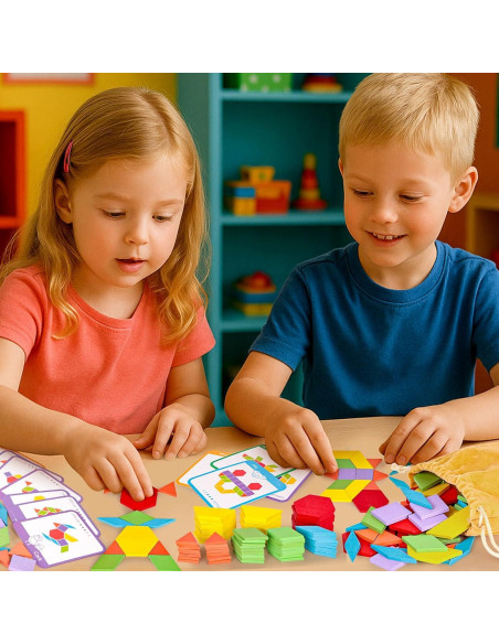 Bloques de Patrón de Madera LOVESTOWN 209 Piezas Educativos