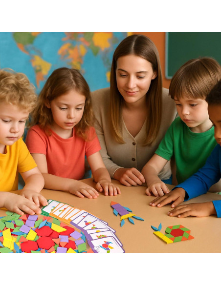 Bloques de Patrón de Madera LOVESTOWN 209 Piezas Educativos