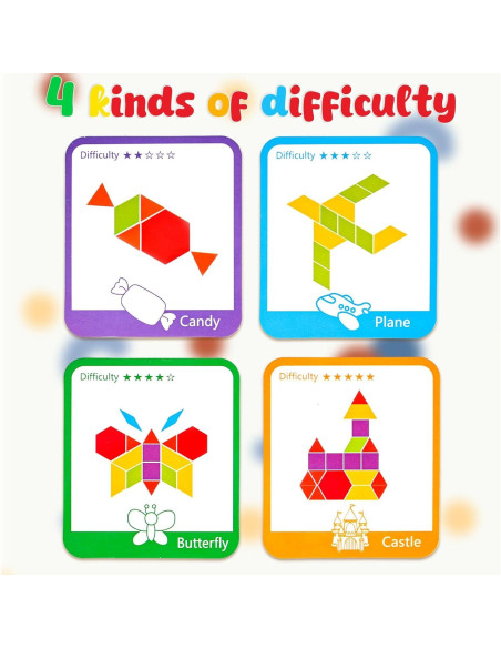 Bloques de Patrón de Madera LOVESTOWN 209 Piezas Educativos