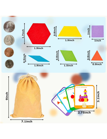 Bloques de Patrón de Madera LOVESTOWN 209 Piezas Educativos