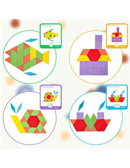 Bloques de Patrón de Madera LOVESTOWN 209 Piezas Educativos