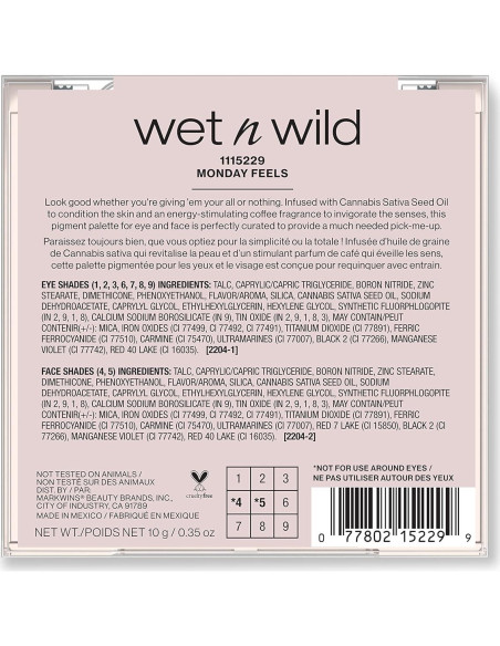 Paleta de Sombras Wet n Wild Sensaciones del Lunes 9 Colores