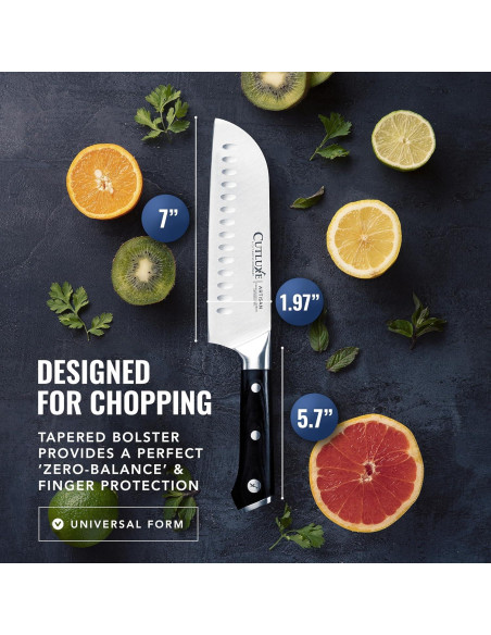 Cuchillo Santoku Cutluxe 17.8 cm Acero Alto Carbono Ergonomico