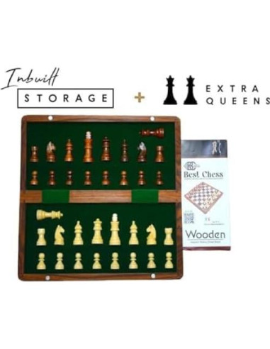 Set de Ajedrez Plegable Best Chess de Madera Hecho a Mano 25.4 cm
