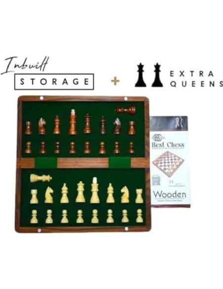 Set de Ajedrez Plegable Best Chess de Madera Hecho a Mano 25.4 cm