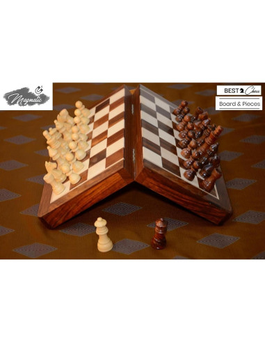 Set de Ajedrez Plegable Best Chess de Madera Hecho a Mano 25.4 cm