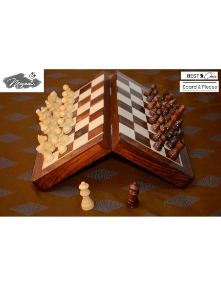 Set de Ajedrez Plegable Best Chess de Madera Hecho a Mano 25.4 cm