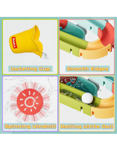 Juguetes de baño DOLIVE para niños 1-3 años, pista deslizante