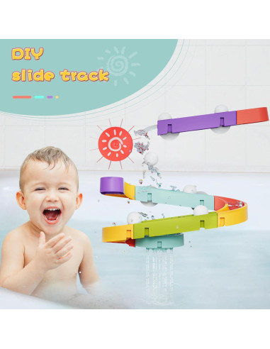 Juguetes de baño DOLIVE para niños 1-3 años, pista deslizante
