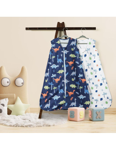 Saco de dormir PHF para bebés 0-6 meses, 2 paquetes, dinosaurio