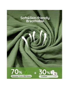 Toalla de Muselina con Capucha SUOSDEY 81x81 cm Verde Oscuro 2