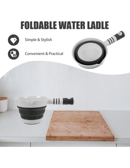 Cucharón Plegable de Plástico IMIKEYA para Baño y Cocina Gris