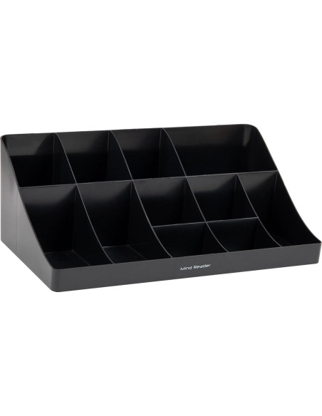 Organizador de Tazas y Condimentos Mind Reader 11 Compartimentos Negro