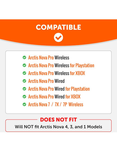 Placas de Altavoz Lateral WC para Auriculares Arctis Nova - Negro