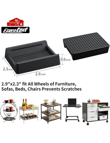Copas Antideslizantes para Muebles Ezprotekt - 4 Pcs 73.7x58.4mm