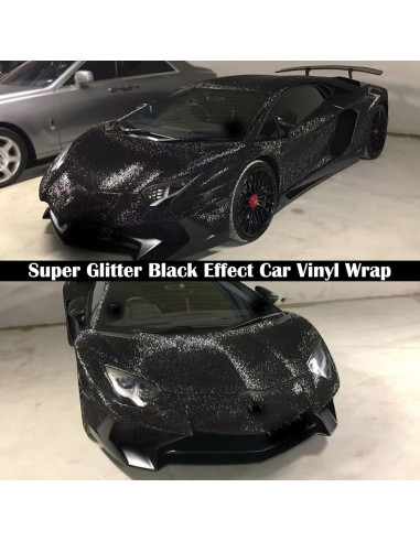 Envoltura de Vinilo Negro Brillante AuMoHall 30x200 cm