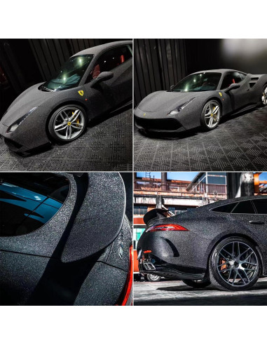 Envoltura de Vinilo Negro Brillante AuMoHall 30x200 cm