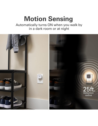 Luces de Noche LED Jasco 58803 con Sensor de Movimiento 2 Paquete