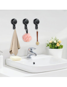 Gancho de Ventosa Lvingmax Negro 5 kg para Baño y Cocina 2