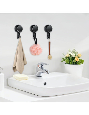 Gancho de Ventosa Lvingmax Negro 5 kg para Baño y Cocina