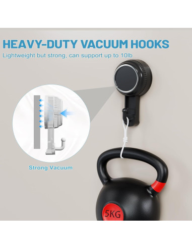Gancho de Ventosa Lvingmax Negro 5 kg para Baño y Cocina