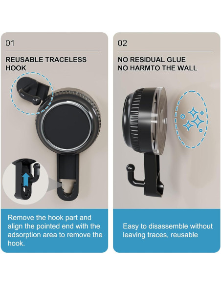 Gancho de Ventosa Lvingmax Negro 5 kg para Baño y Cocina