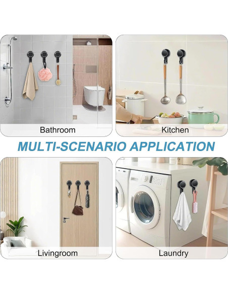 Gancho de Ventosa Lvingmax Negro 5 kg para Baño y Cocina