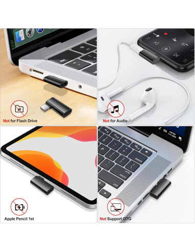 Adaptador Lightning a USB C 90 Grados xiwxi - Carga Rápida 27W