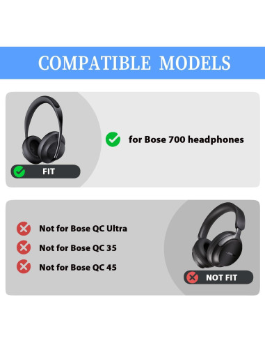 Almohadillas de Reemplazo Adhiper para Auriculares Bose 700 NC700