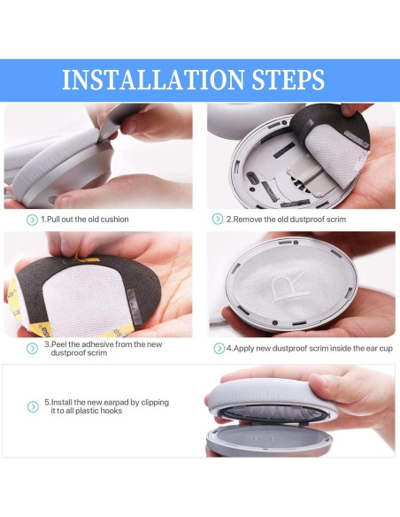 Almohadillas de Reemplazo Adhiper para Auriculares Bose 700 NC700