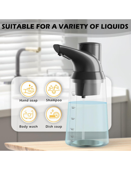 Dispensador Automático de Jabón Greatmay GM-S2309B Negro 500ml