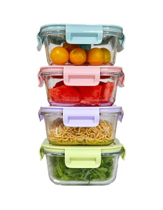 Juego de 4 Contenedores de Vidrio Cuadrados 2 Tazas R.repad yay 2