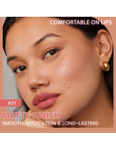 Lápiz de Labios Mate Rojo evpct 1Pcs Impermeable 9g